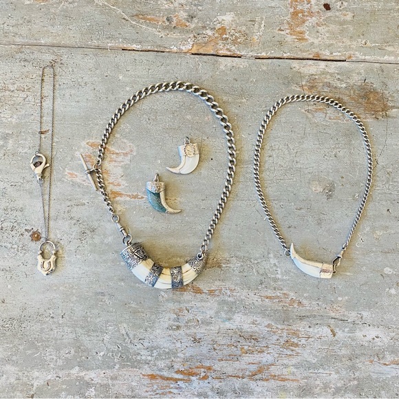 ♥️ Gypsy Silver ♥️ Sterling Silver & MOP Hand Stamped Horseshoe Pendant - Picture 7 of 7